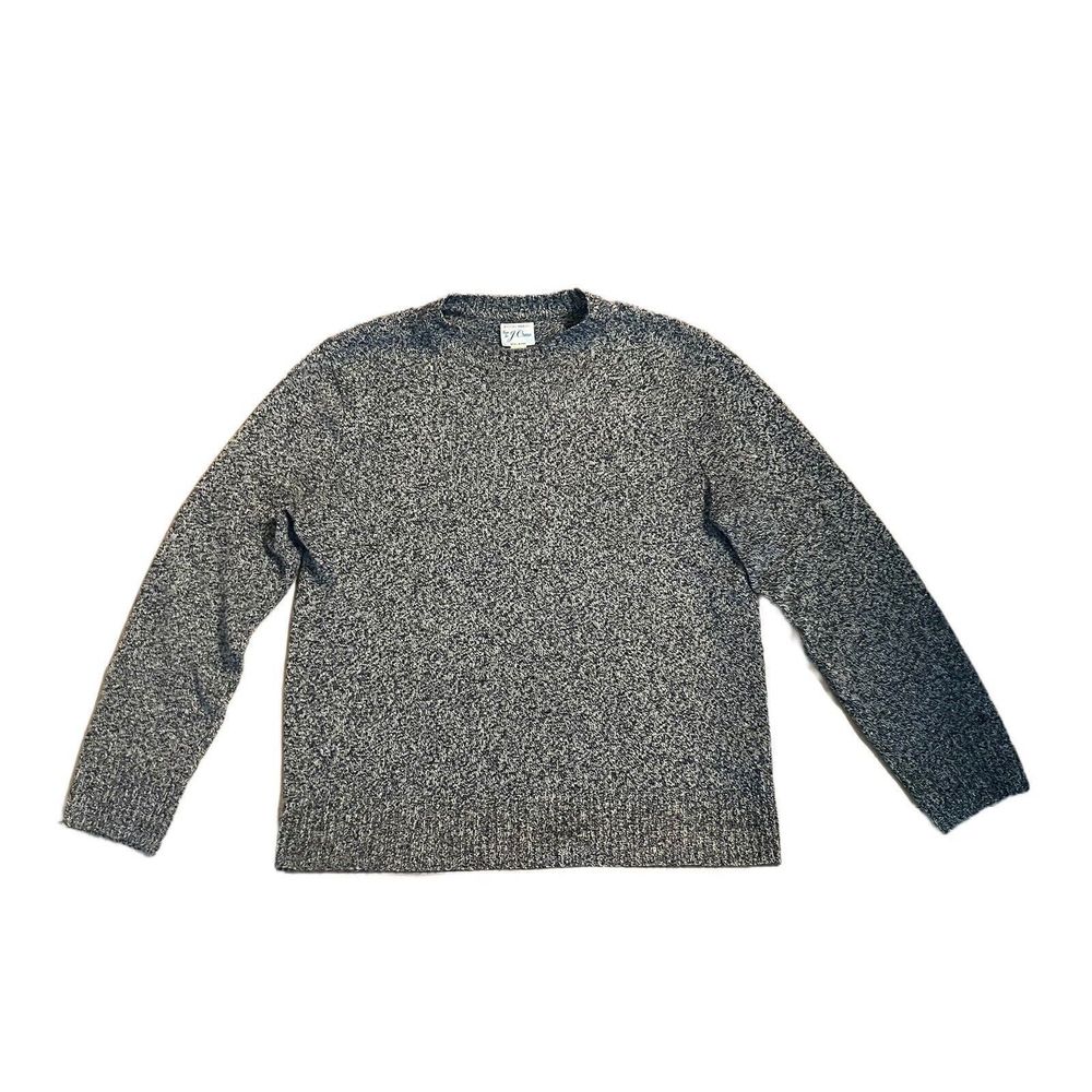 J. Crew Gray/Blue  Rugged Merino Wool Blend Pullover Sweater Medium BA285